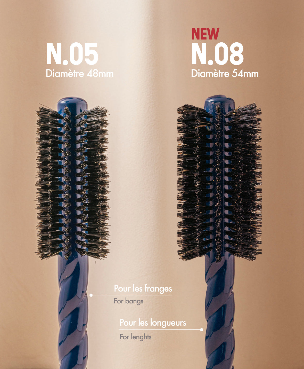 N.08 La Brosse Ronde Brushing Longueur & Mouvement Rose Poudré